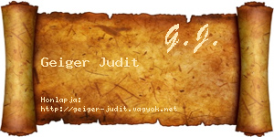 Geiger Judit névjegykártya